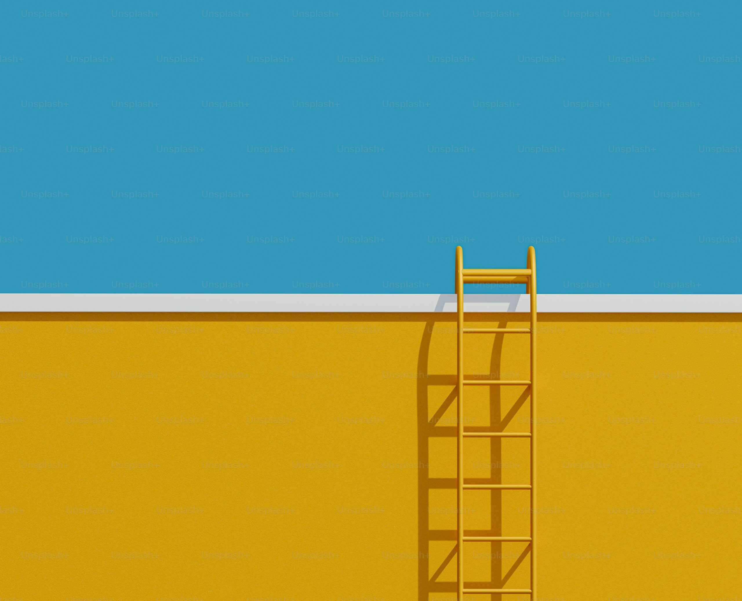 A ladder leading into a blue sky